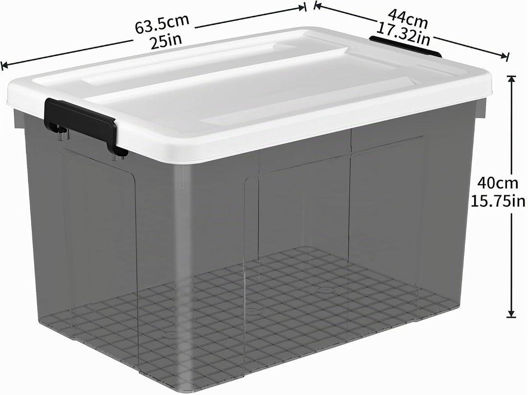 Cetomo 90L*4 Plastic Storage box, Tote box,Organizing Container with Durable Lid and Secure Latching