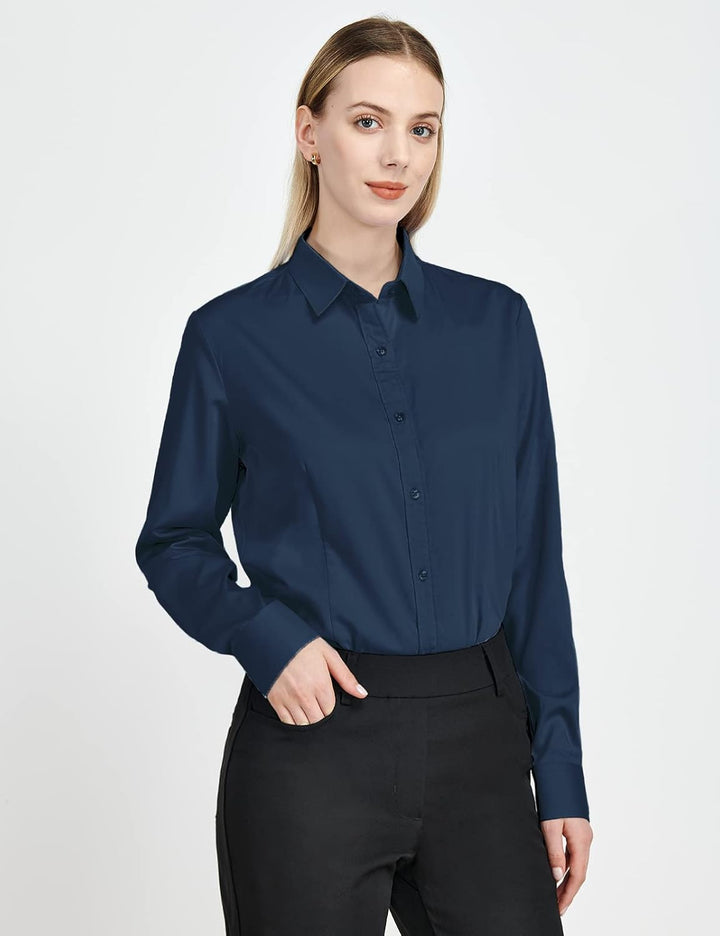 Tapata Damen-Bodysuit-Bluse mit Knöpfen, einteilig, langärmlig, solides Büroarbeitshemd, lässige Obe