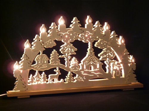 SchwibboLa Original Erzgebirgischer Marken Schwibbogen Lichterbogen 70 X 43 cm S70-0_90 …, 1