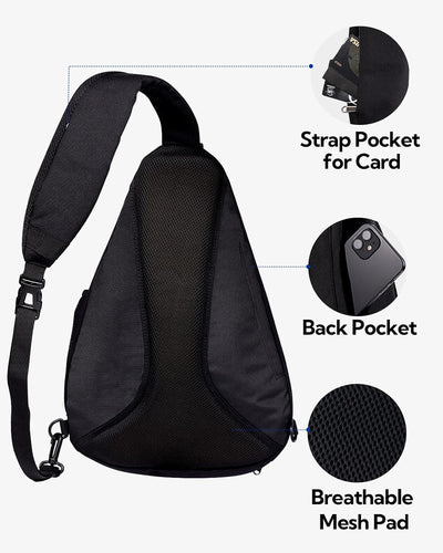 WATERFLY Sling Bag Crossbody Backpack Schulterrucksack mit verstellbarem Schultergurt Perfekt für Ou