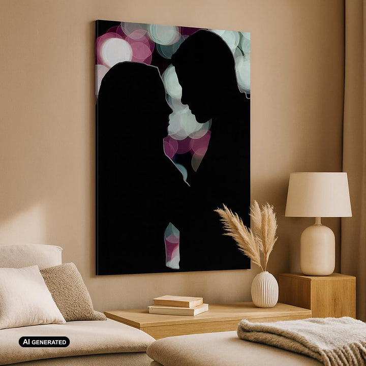 Bilder auf Leinwand Paar Liebe Beziehung Leinwandbild mit Rahmen 45x80cm Wandbilder Dekoration Wohnz