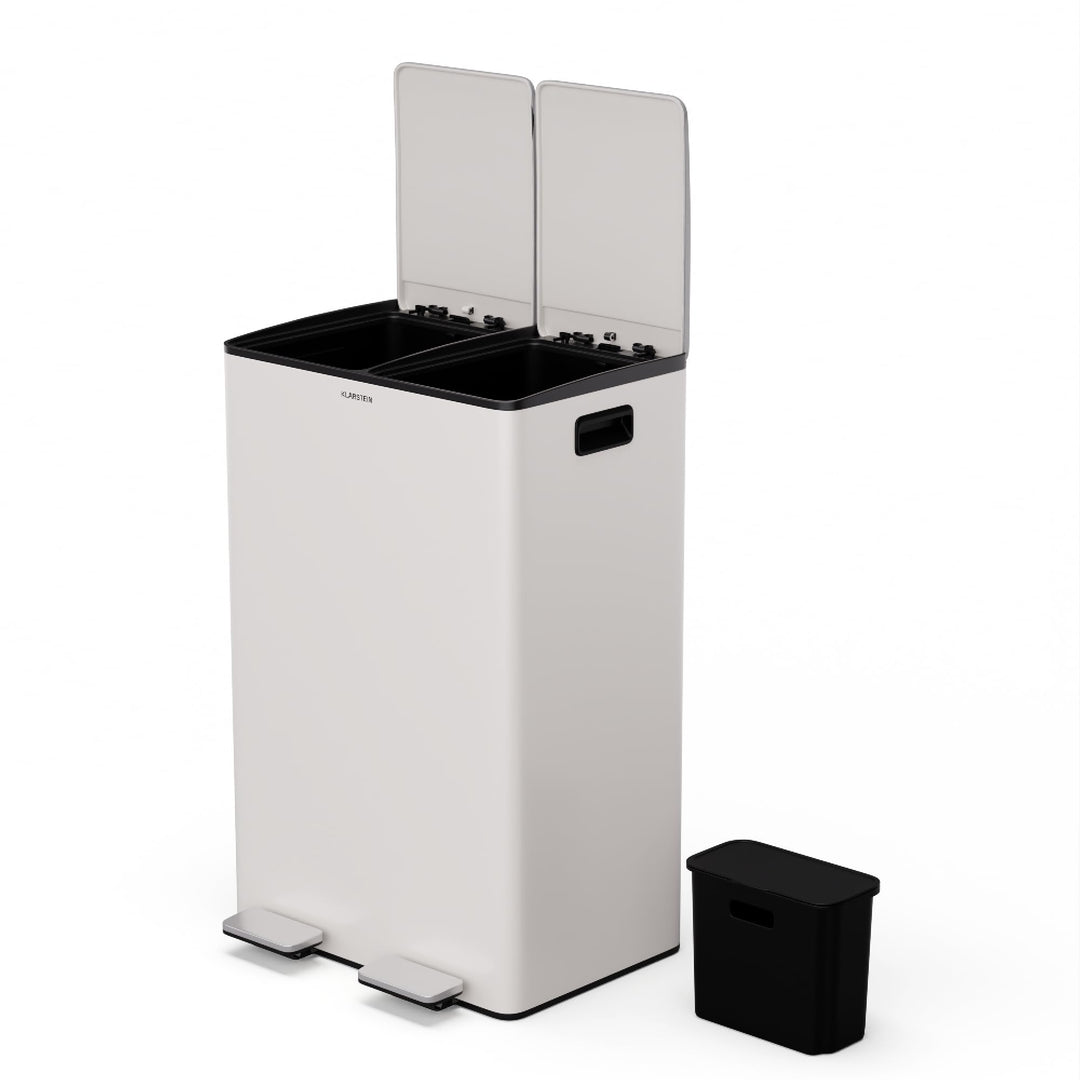 Klarstein moderner 60 L Küchen-Mülleimer (2x30 L) mit effizienter Abfallsortierung, 3 L herausnehmba