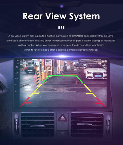 Hizpo 9-Zoll-Android 12 Autonavigation für Benz C Klasse W204 S204 (2007-2010) Unterstützt Apple Car