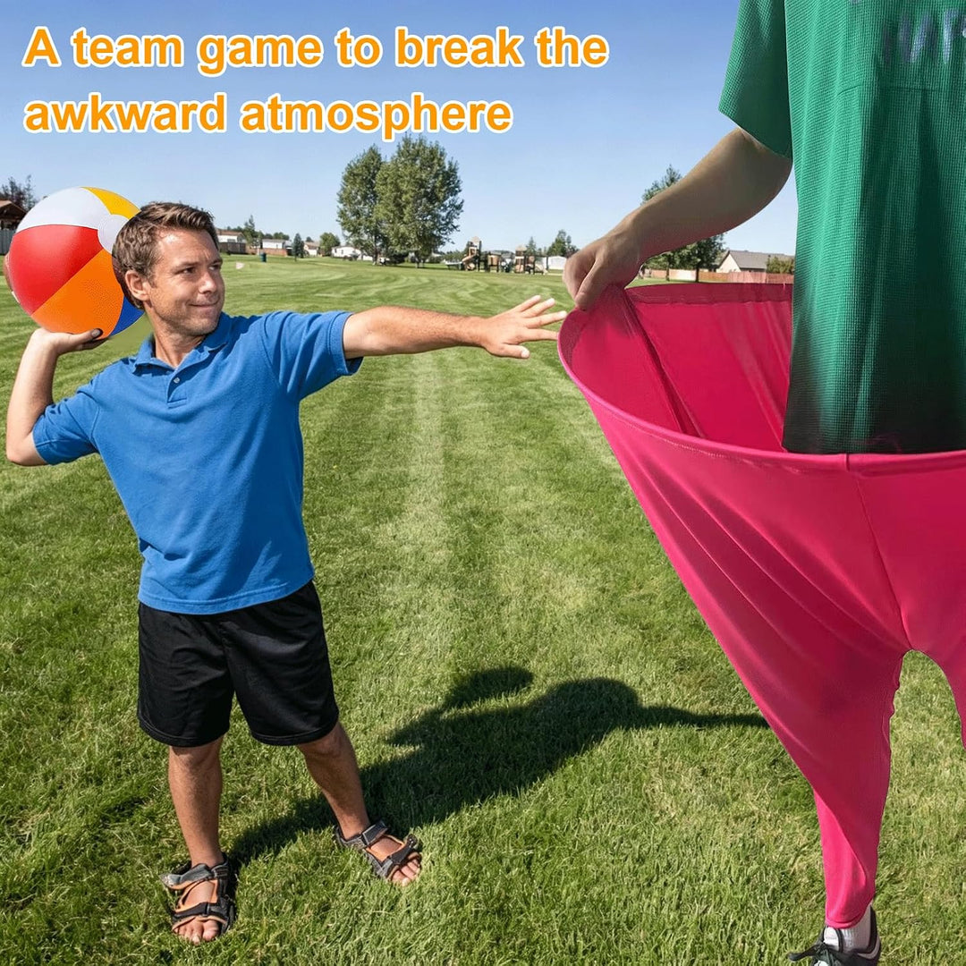 2 Stück Granny Pants Spiel, Wurfspiel Outdoor, mit 6 × Hüpfbällen und 1 × Ballonpumpe, Oma Hosen Hof