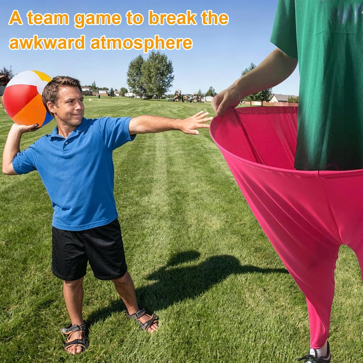2 Stück Granny Pants Spiel, Wurfspiel Outdoor, mit 6 × Hüpfbällen und 1 × Ballonpumpe, Oma Hosen Hof