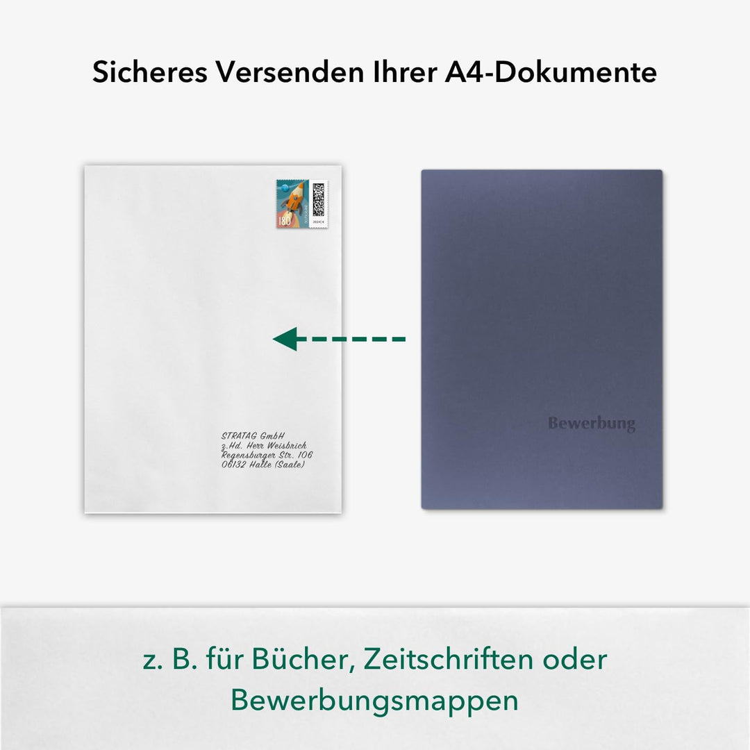 50 Stück Premium Versandtaschen B4 in Weiss, mit Papprückwand, Haftklebung und Abdeckstreifen, 250 x