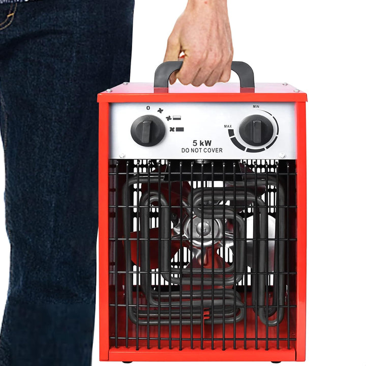 Heizlüfter 5KW 400V Heizstrahler Elektroheizung mit 1,4 M Stromkabel Heizgeräte Elektroheizer Bauhei