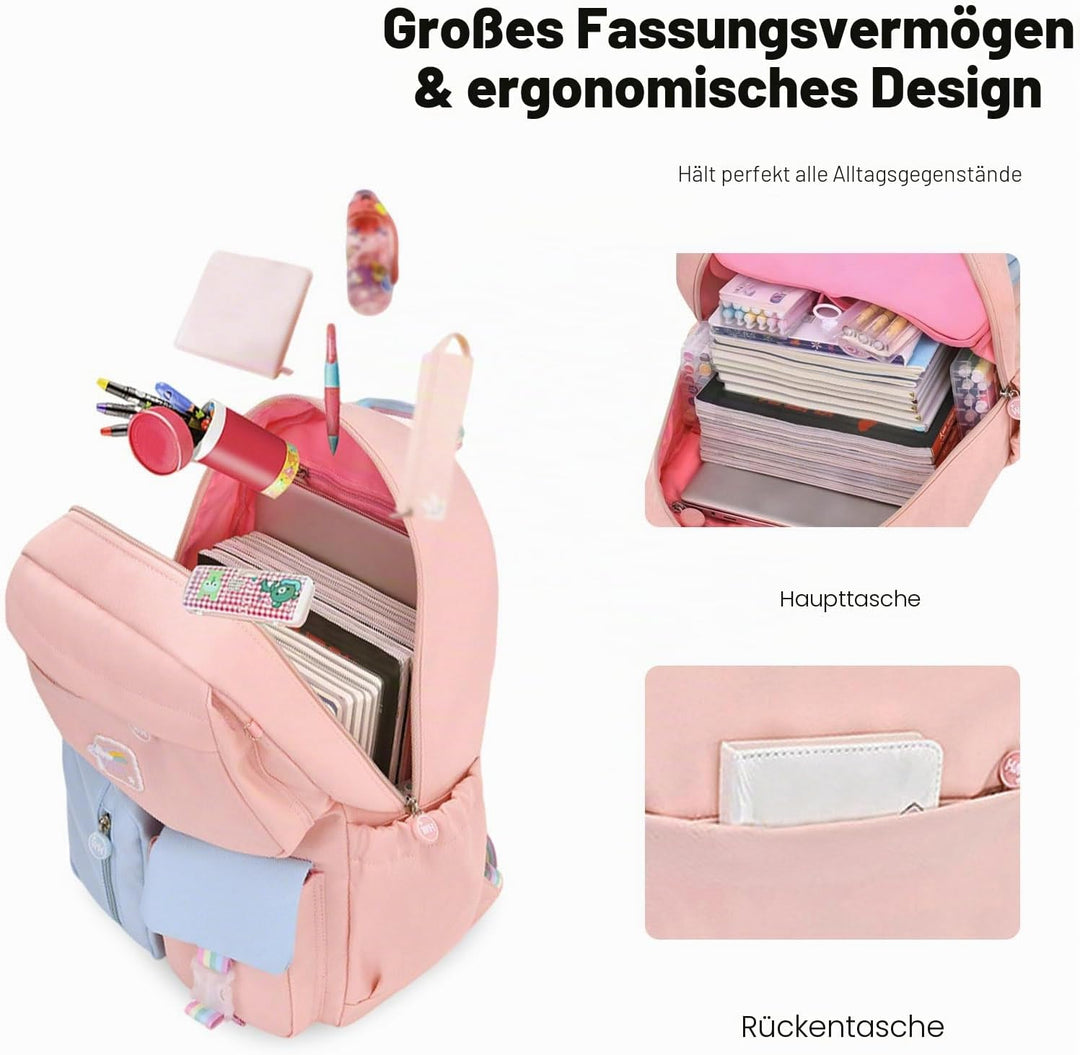 FANDARE Kinderrucksack Schulranzen Schultaschen Jungen Mädchen Schulrucksack Kinder Schultasche für