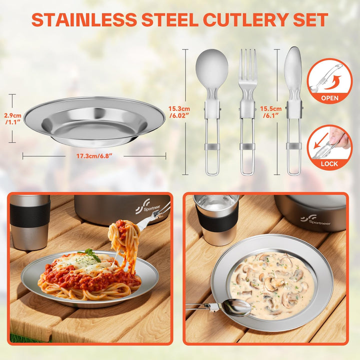 Camping Kochgeschirr Camping Geschirr Set 2 Personen Camping Topf Pfanne Set Und Wasserkocher Mit Ta