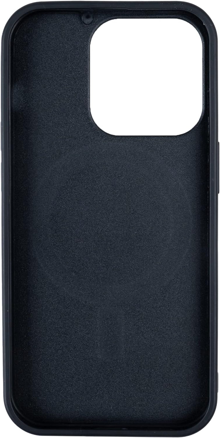 HANS/SON Echtlederhülle für iPhone 14 Plus | Schwarzes Ledercase | 6,7 Zoll | Schmal | Stossfest | L