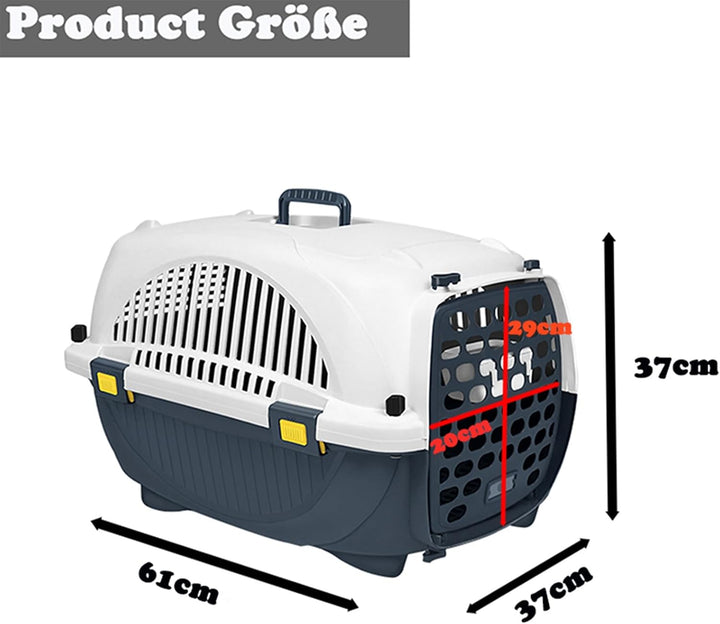 Aufun Transportbox für Haustiere für kleine Hunde und Katzen aus Kunststoff, 61 x 37 x 37 cm Tiertra