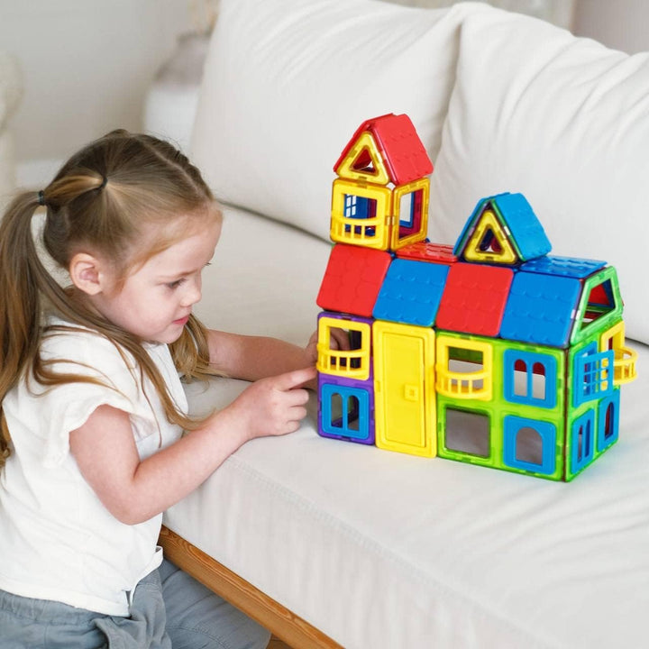 MAGNIKON Magnetische Bausteine 35, 84 Teile - Kinderspielzeug ab 3 Jahre, Magnete Kinder, Magnet Spi