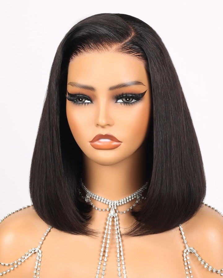 Wear and Go Glueless Bob Wig Human Hair For Black Echthaar Perücke Pre Cut 5x6 HD Lace Front Human H