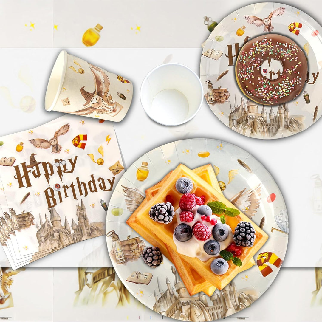 Geburtstagsdeko Partygeschirr Set- 51Pcs Geburtstag Geschirr Tableware Kindergeburtstag Teller Kit P