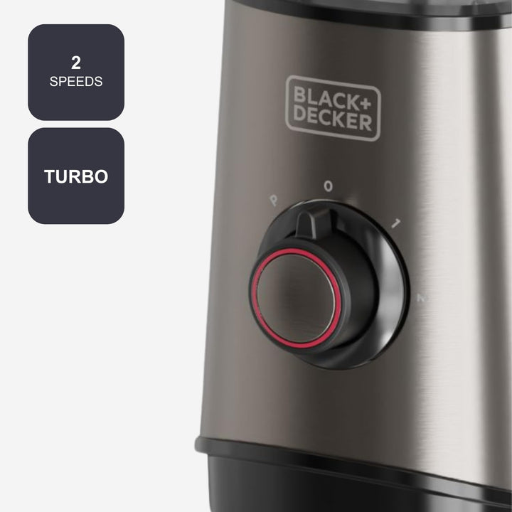 Black+Decker - Standmixer 800W | 1,5L Glasbehälter | 4 Edelstahlklingen | Pulsfunktion & Easy-Clean