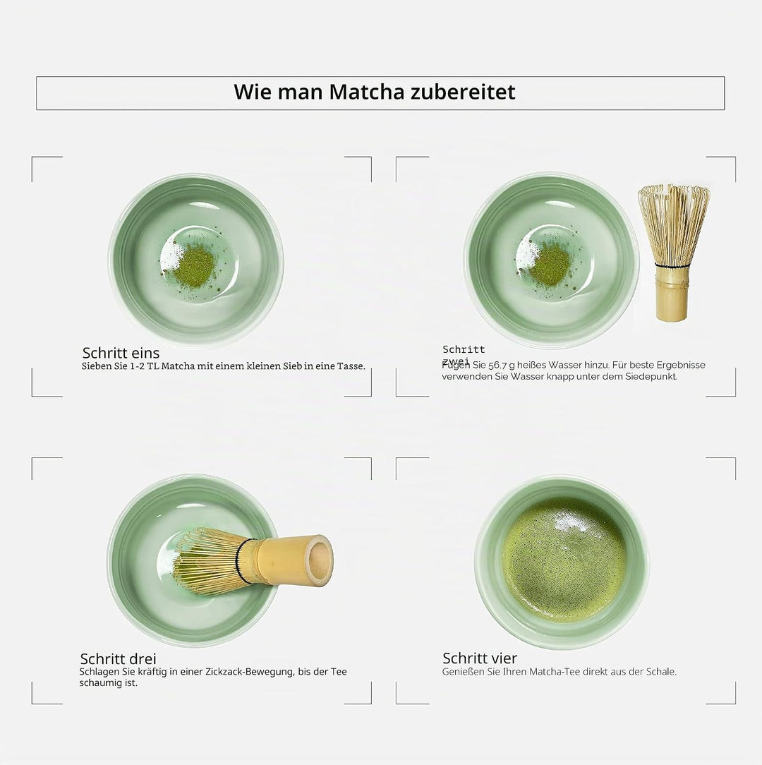 Matcha-Schale aus Keramik, handgefertigt, japanischer Grüntee-Schneebesen, Matcha-Teeschale für Zere