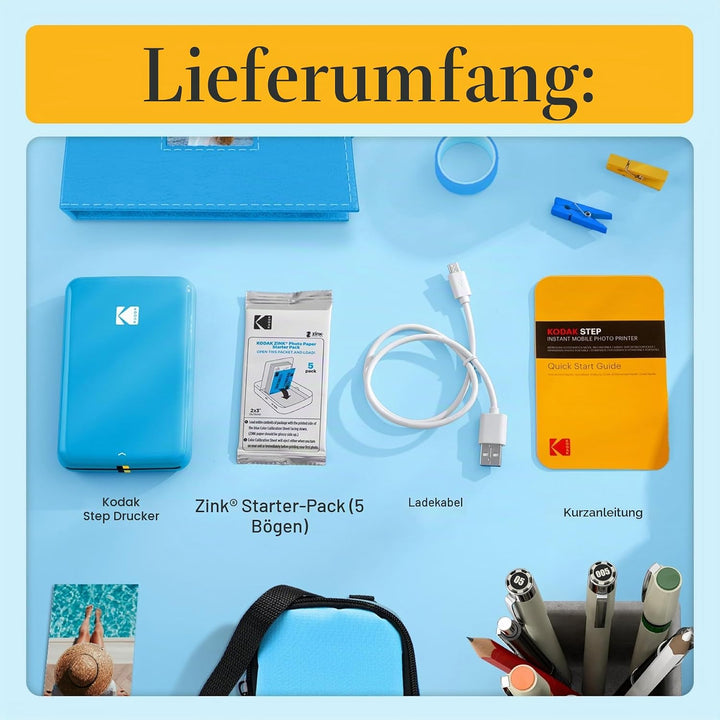 KODAK Step Instant Fotodrucker mit Bluetooth/NFC, ZINK-Technologie und KODAK App für iOS und Android