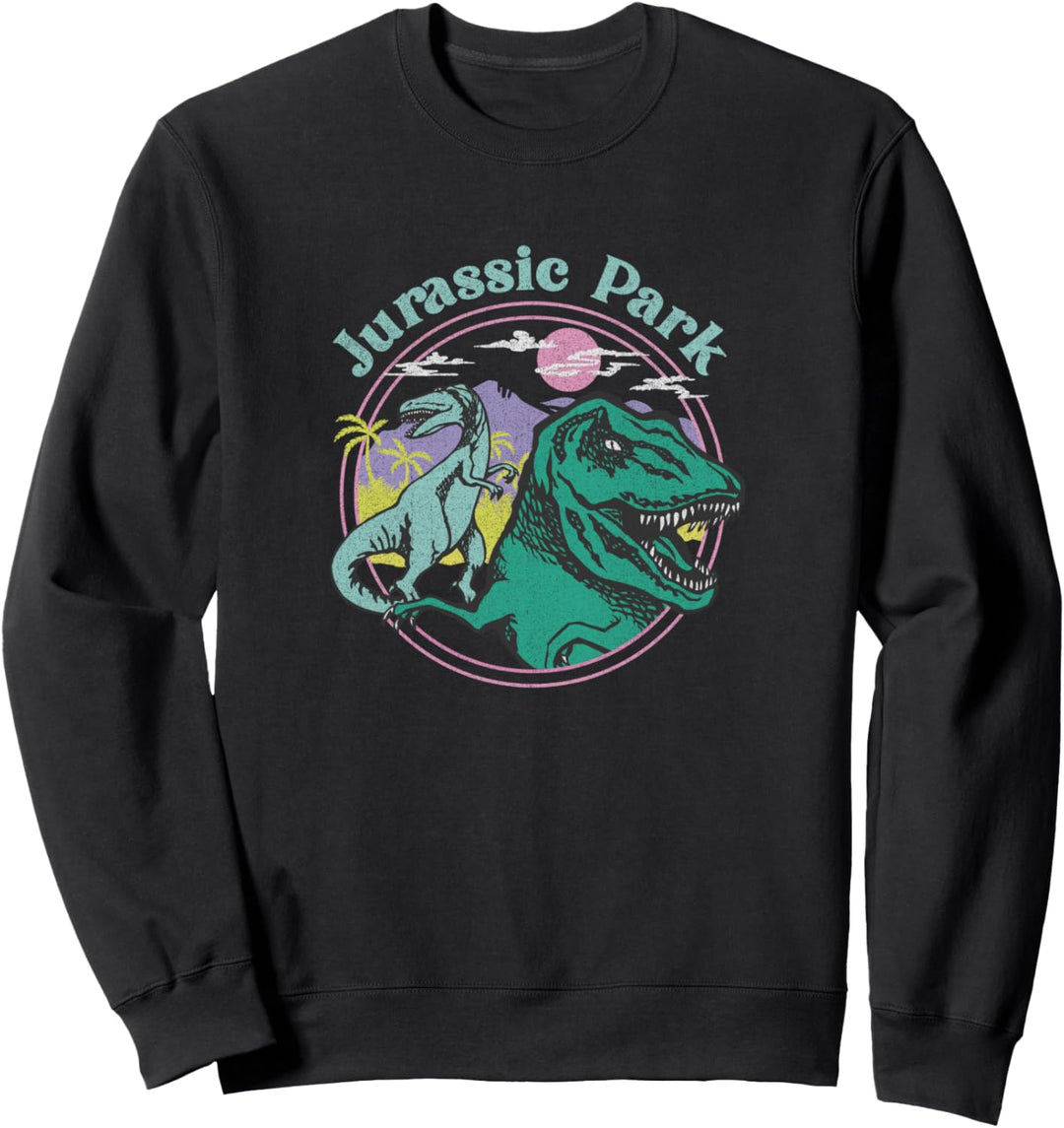 Jurassic Park T-Rex Pastel Circle Sunset Sweatshirt
