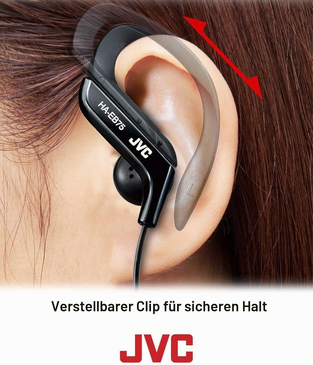 JVC HAEB75R Sportkopfhörer mit Clip, Rot