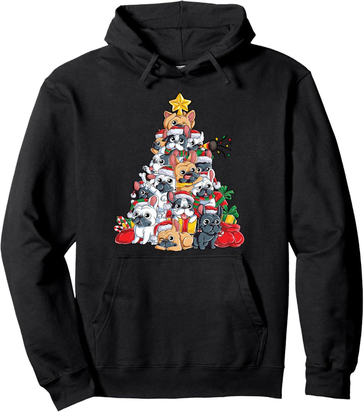 French Bulldog Christmas Tree Dog Santa Xmas Gifts Boys Kids Pullover Hoodie