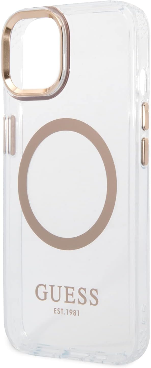 Guess GUHMP14MHTRMD Hülle für iPhone 14 Plus 6,7" Gold/Gold Hard case Metal Outline