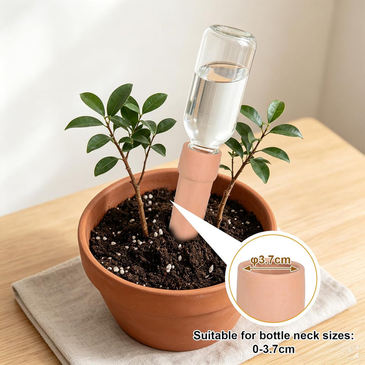 EXLECO 4 x 120ml Tonkegel Bewässerung mit Deckel Pflanzen Bewässerungskugel Pflanzen Wasserspender T