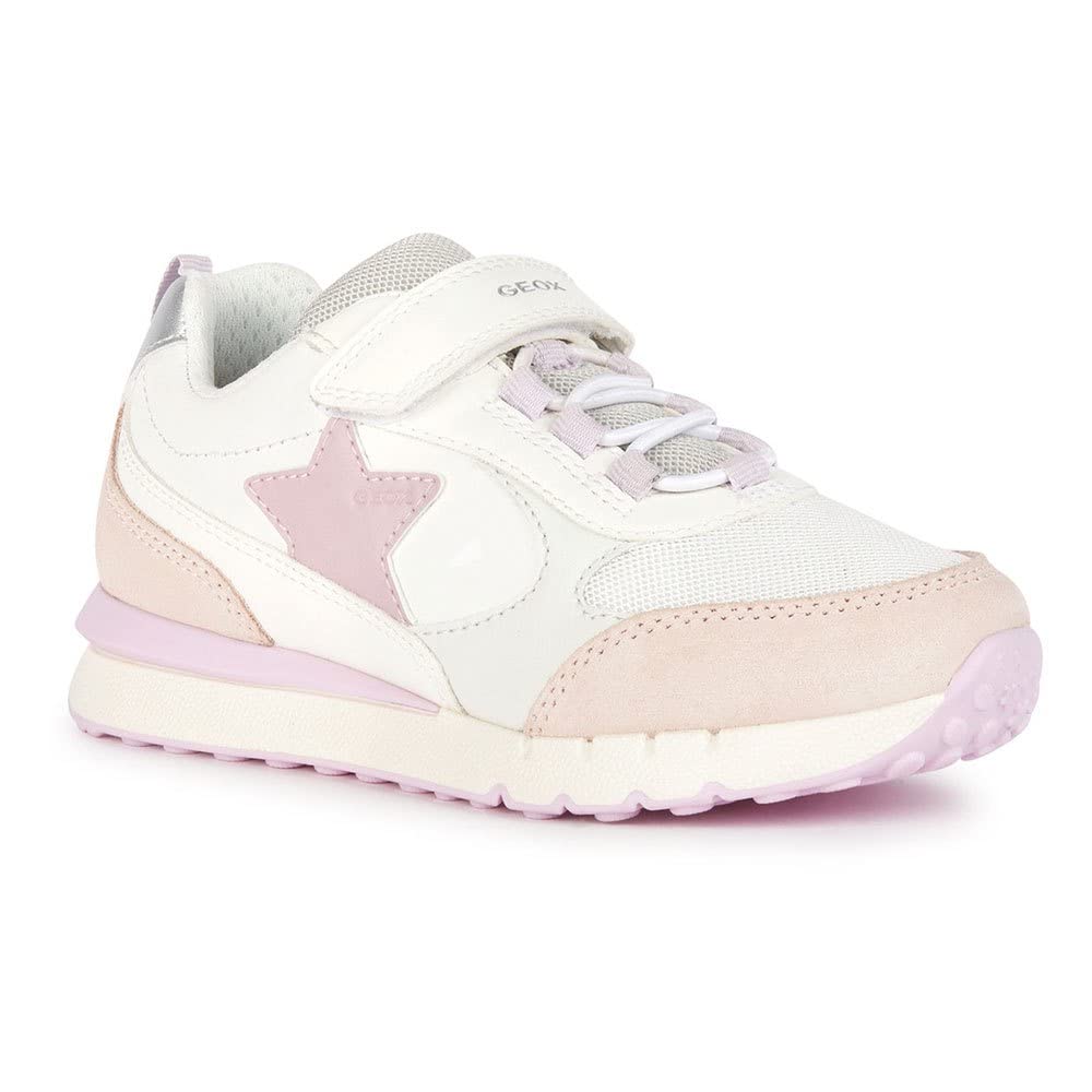 Geox Mädchen J Fastics Girl Sneaker 38 EU White Rose, 38 EU White Rose