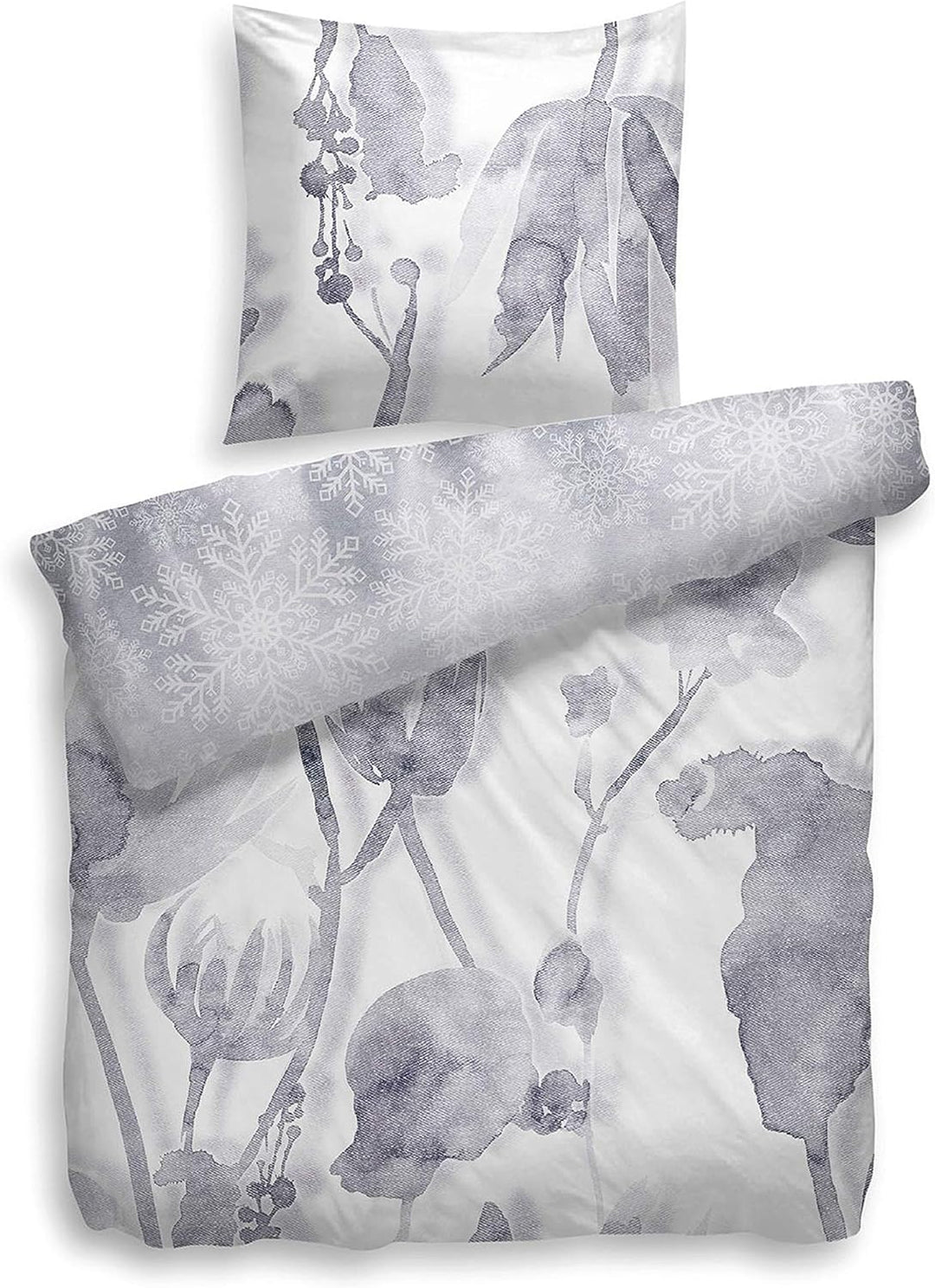 Heckett Lane Mako-Satin Wendebettwäsche Bjorn 135x200 (80x80) Blau 135x200 cm + 80x80 cm, 135x200 cm