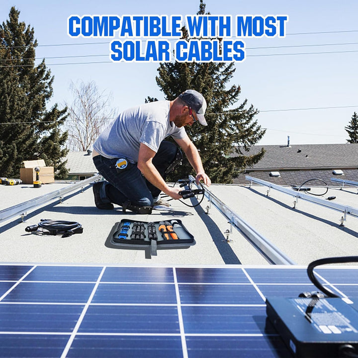 ECO-WORTHY Solar Stecker Crimpzange Set für 2,5/4/6mm² Solarpanel Solarkabel, 10 Paar Solarstecker +