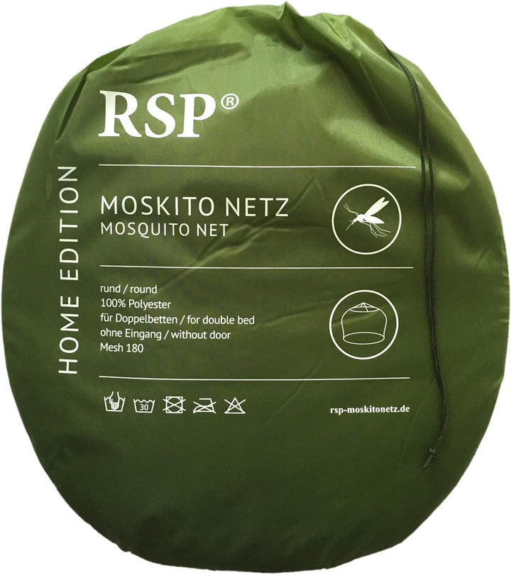 RSP® Moskitonetz Home für Doppelbetten mit extra grossem Spannring für Zuhause Einheitsgrösse
