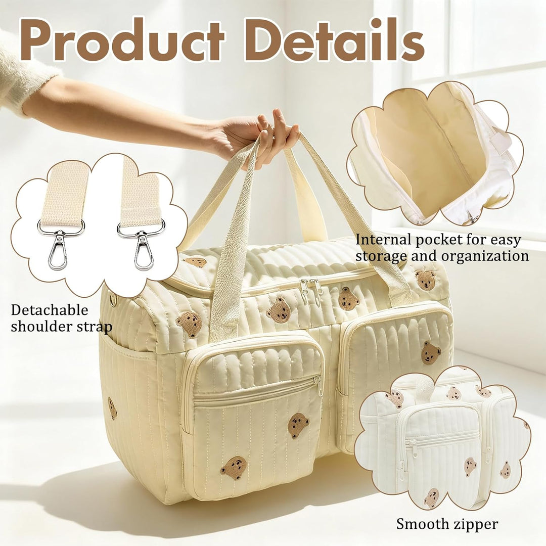 Grosse Wickeltasche Mommy Bag: geruchsfrei - Einsatz mit 0-3J Baby | sofort verwendbar - Babytasche