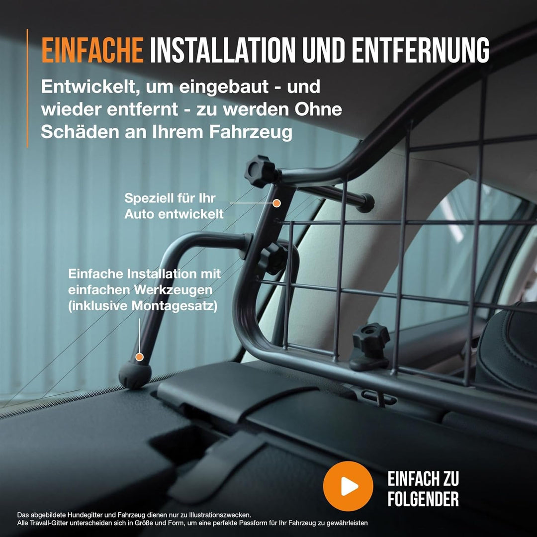 Travall Hundegitter für Renault Captur (2019-) Fahrzeugspezifisches Hundegitter, Kofferraumschutz fü