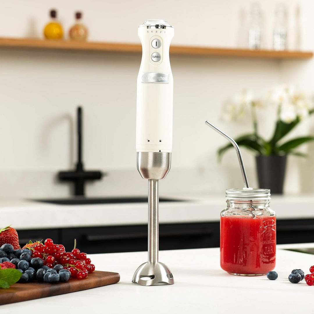 Westinghouse Retro Stabmixer, 4 Geschwindigkeitsstufen, Turbofunktion, 2 Flügelmesser, Edelstahl, Er
