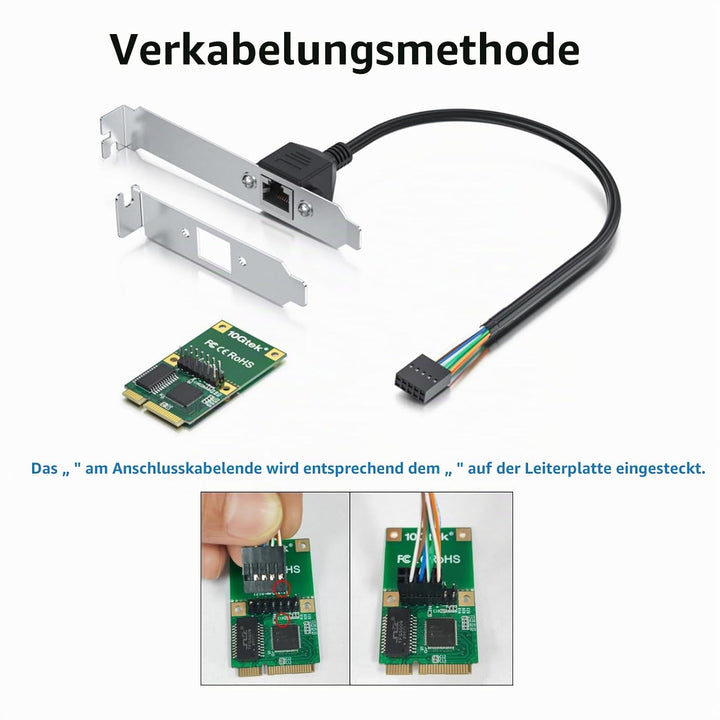 Mini PCIe 1G Ethernet Network Card (Intel I210AT), 30-cm Cable Length, Single Port RJ45, Mini Pice I