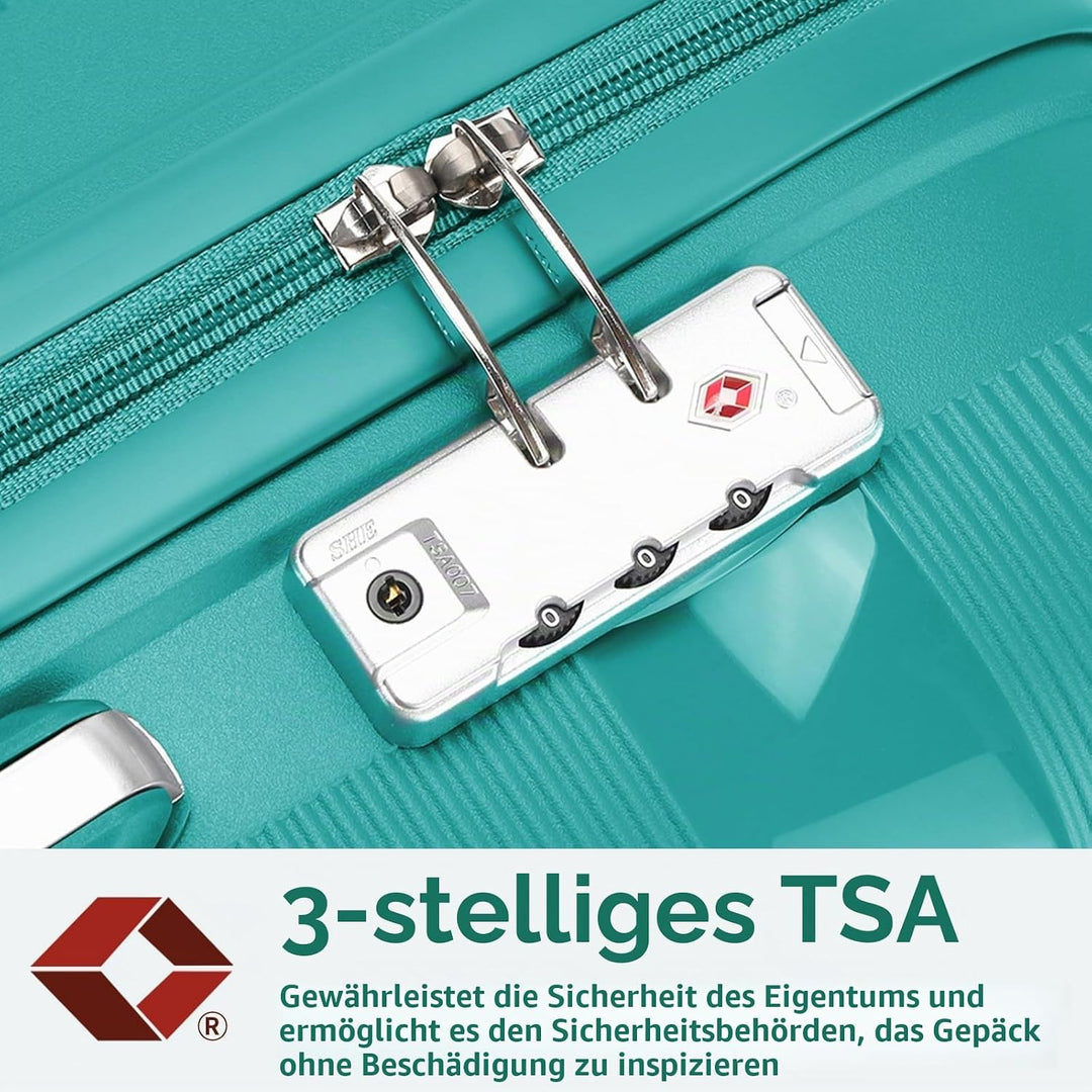 KONO Gepäck-Sets… 3er Koffer Set Türkis Grün, 3er Koffer Set Türkis Grün