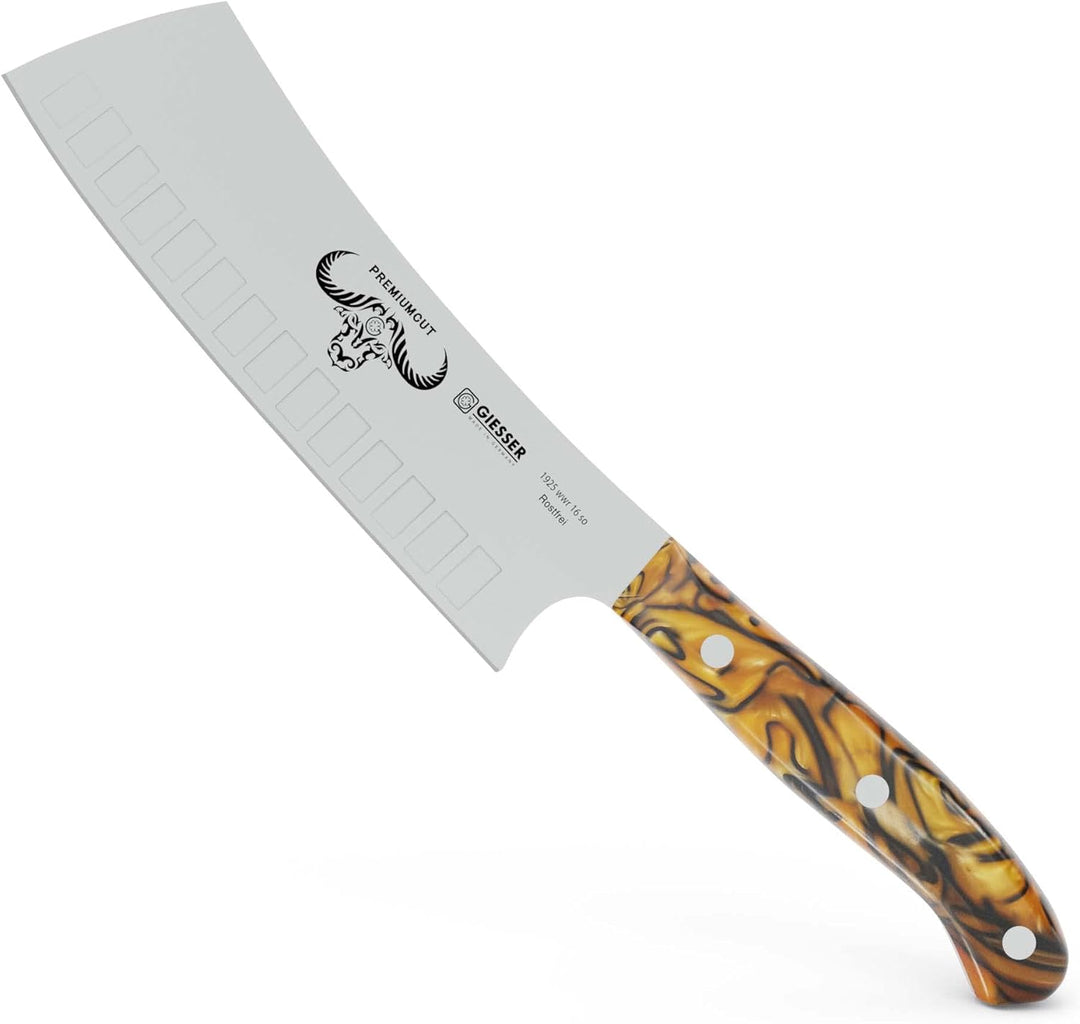 GIESSER seit 1776 - Made in Germany - Japanisches Kochmesser 16 cm, Kullenschliff, Spicy Orange, Pre