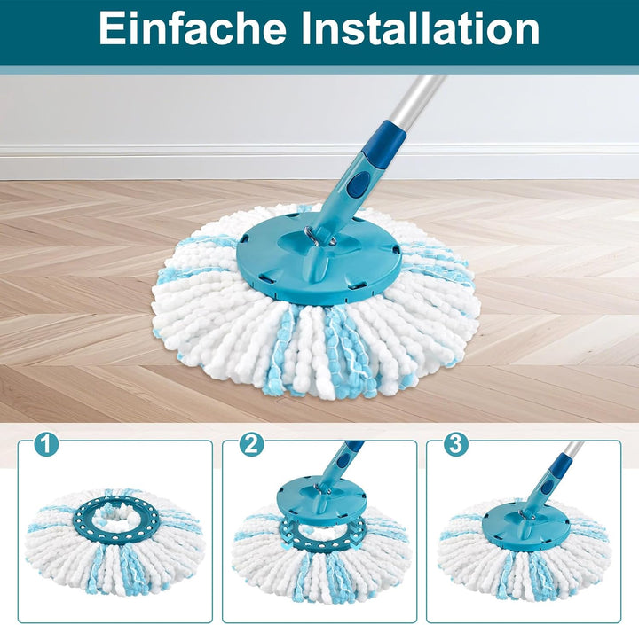 6 Stück Mop Ersatzkopf Kompatibel Mit Leifheit Clean Twist Disc Mop Systèmes,Doppelfasermop kann Eff