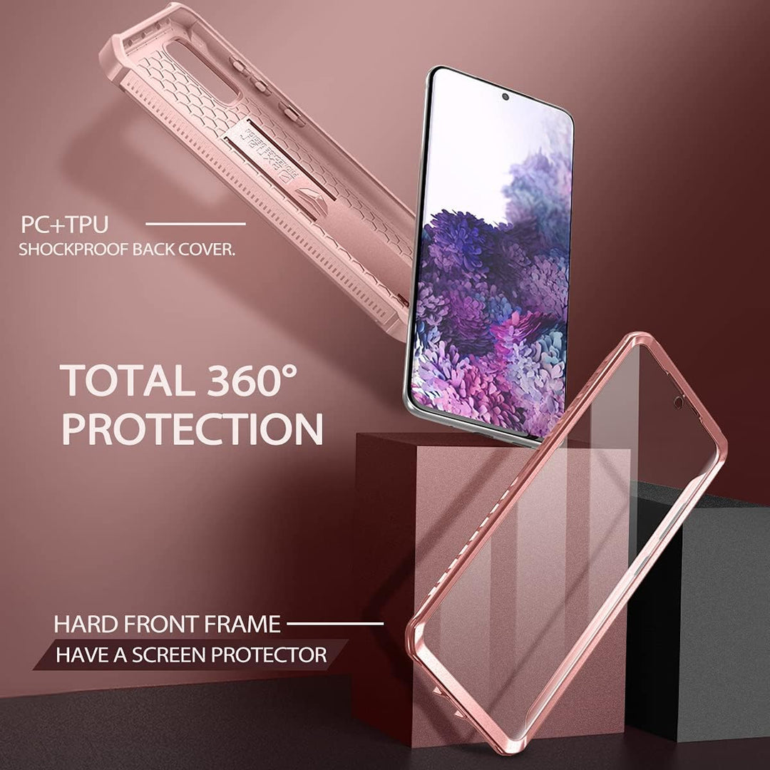 Dexnor Schutzhülle Kompatibel mit Samsung Galaxy S20+ Plus 5G, [Eingebauter Displayschutz und Stände
