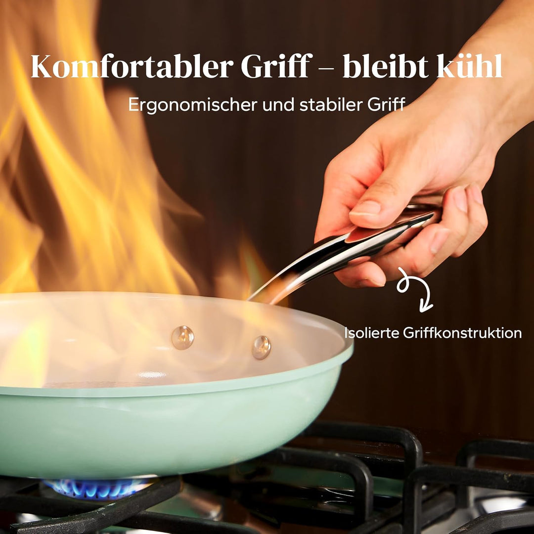 Redchef Pfannenset Keramik Induktion 6-teilig, Antihaft Bratpfannen 20/24/28 cm für alle Herdarten,