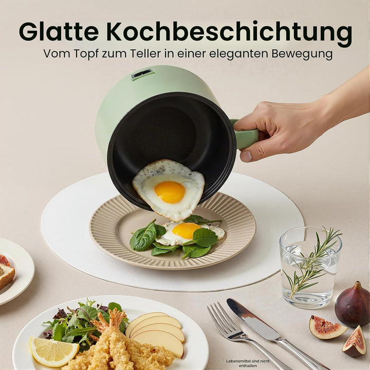 Tragbarer Multifunktions-Reiskocher, 1,7 l Antihaft-Dampfgarer, Mini-Kochtopf, tragbarer Mini-Nudelk