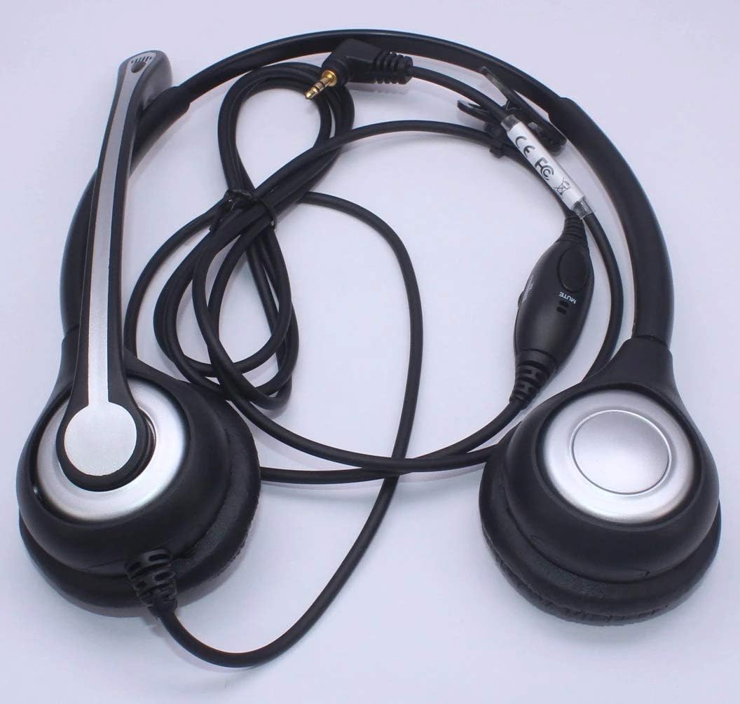 Wantek 2,5mm Telefon Headset Dual mit Noise Cancelling Mikrofon und Volume Mute Control 6025-SS-A, 6