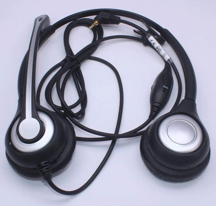 Wantek 2,5mm Telefon Headset Dual mit Noise Cancelling Mikrofon und Volume Mute Control 6025-SS-A, 6