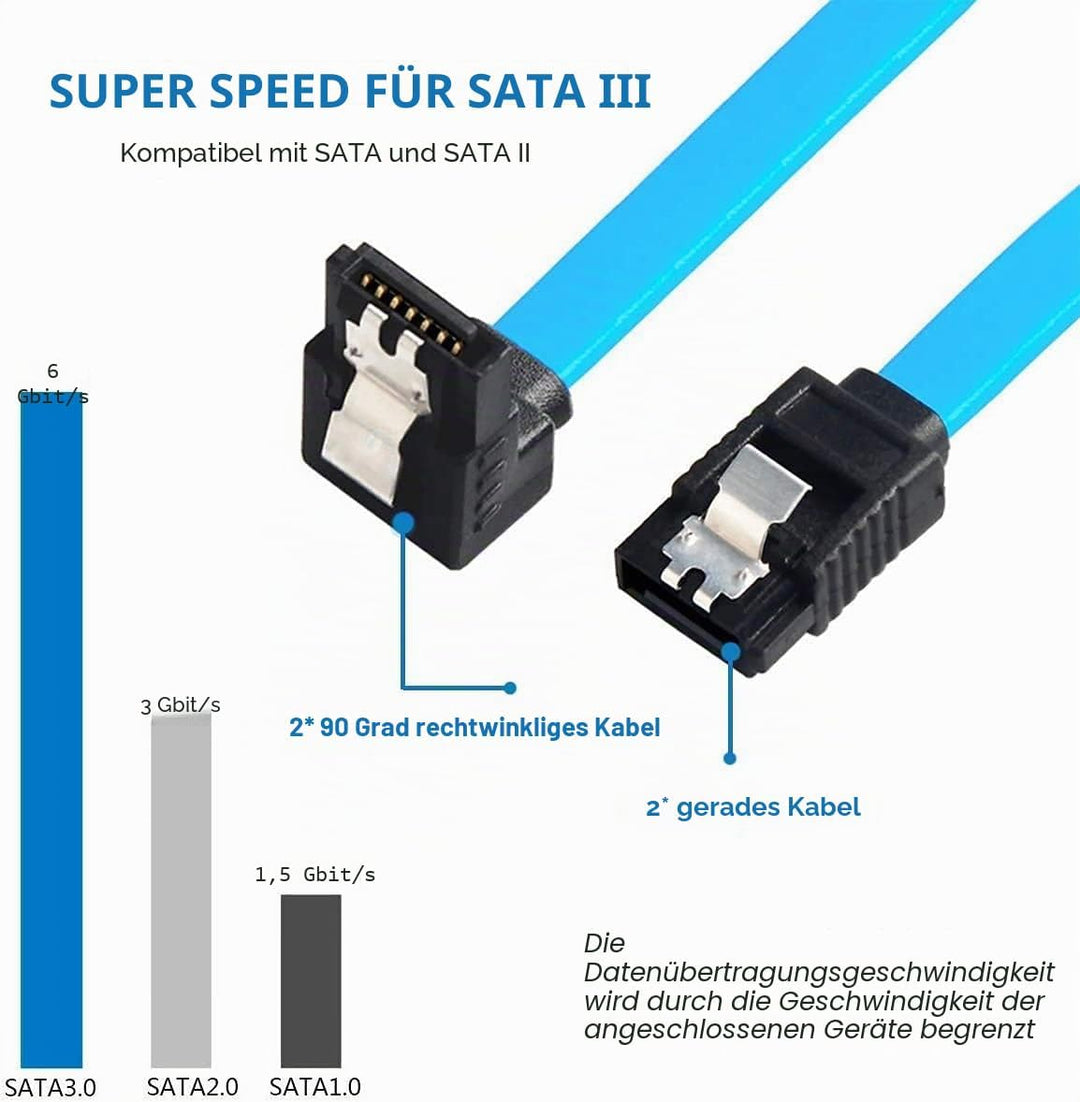 Ziyituod SATA Karte, PCIE 3.0, 4 Ports mit 4 SATA-Kabeln, SATA-Controller-Erweiterungskarte mit Low-