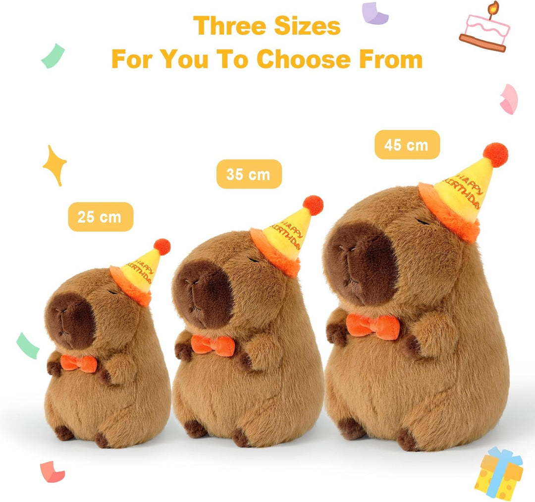 shownicer Plüschtier Capybara Kuscheltier mit Geburtstag Stofftier Kawaii Capybara Plüsch Kissen Spi