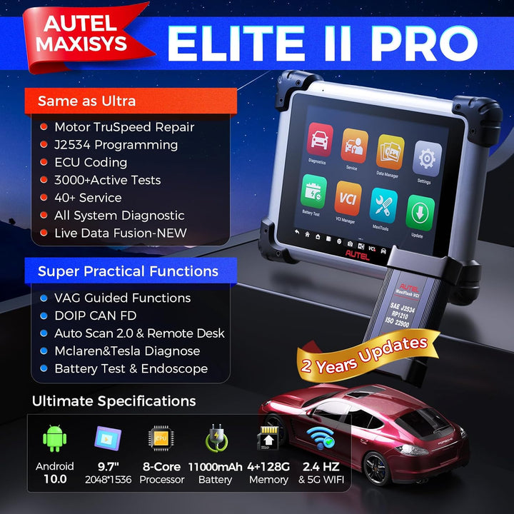 Autel MaxiSYS Elite II PRO OBD2 Diagnosegerät: 2 Jahre Update[€2590] KFZ Diagnosegerät Auto, J2534 P