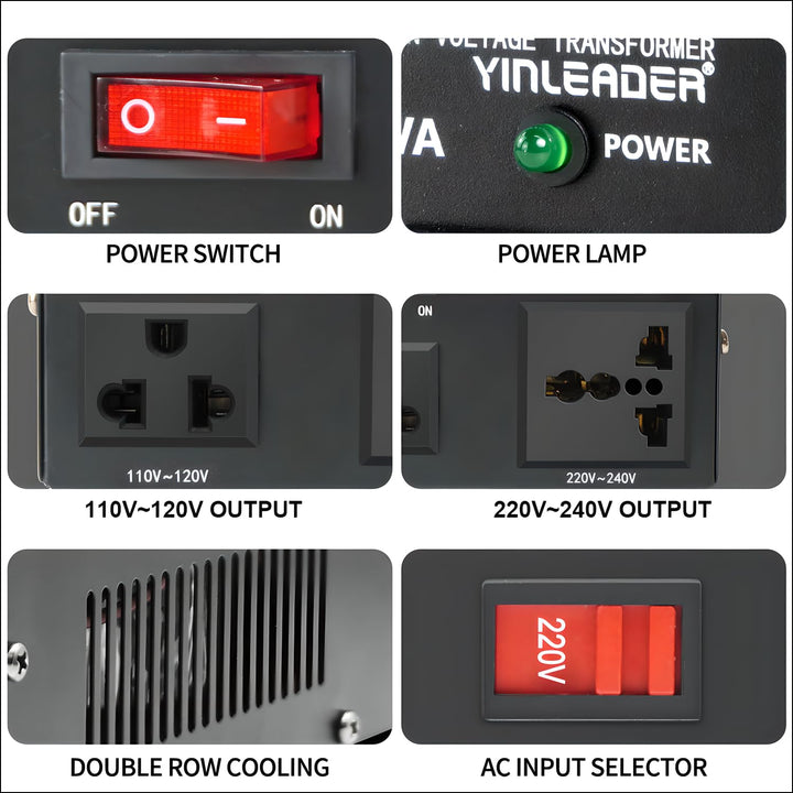 Yinleader 500W 230V bis 110V USA Spannungswandler Ringkern-Transformator 500VA - In: 110V oder 220V