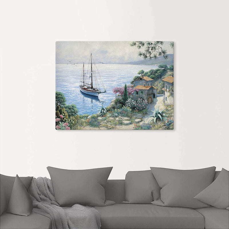 ARTland Leinwandbilder Wandbild Bild auf Leinwand 80x60 cm Wanddeko Meer Küste Bucht Toskana Italien