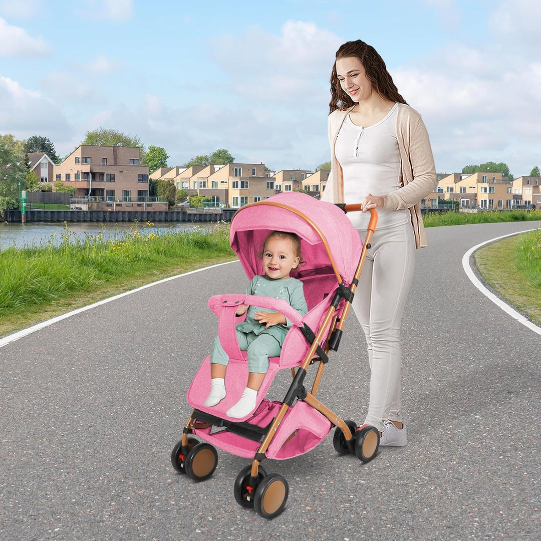 Ultrakompakter Kinderwagen für Kinder von 0 bis 6 Jahren, Reisewagen mit 5-Punkt-Sicherheitsgurt, Au
