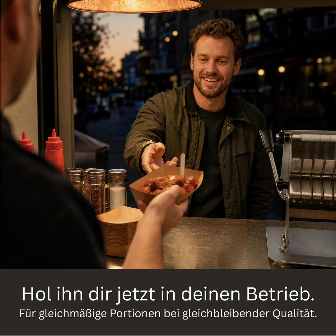 Currywurstschneider Edelstahl manuell, Wurstschneider für Gastro &amp; Imbiss