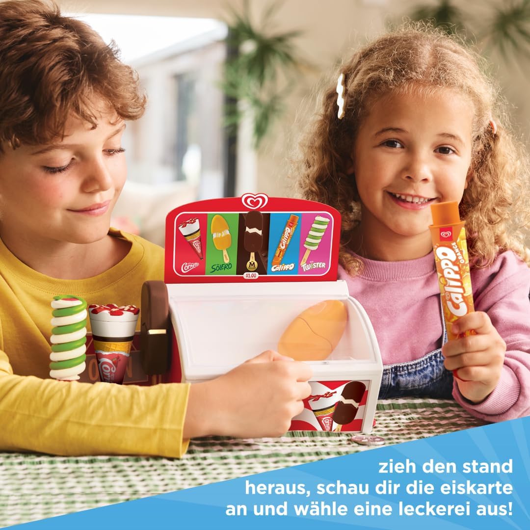 Authentische Langnese Spielzeug-Eistruhe von Casdon | Laden-Spielset für Kinder ab 2 Jahren | Mit au